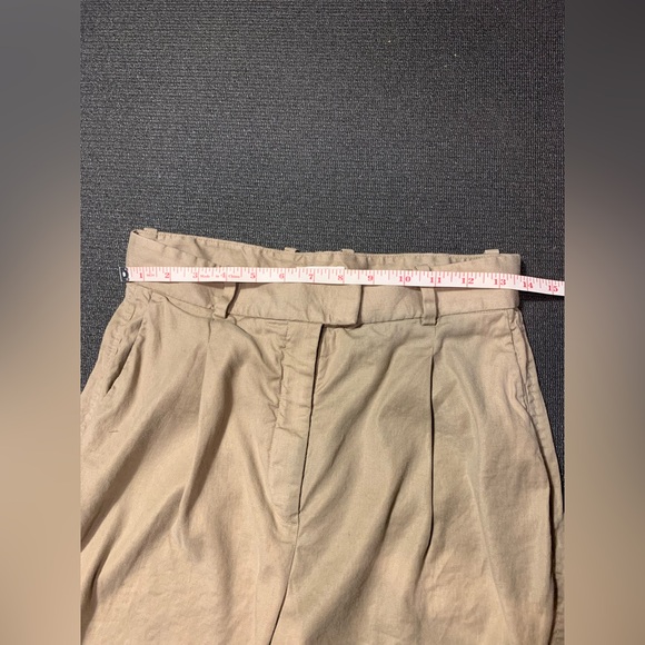 Babaton Aritzia Sadiki Linen Blend Pleaded Trousers Size 8 Basil Tan Color - Picture 3 of 10